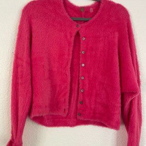 Free People Bright pink cardigan